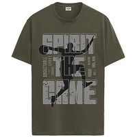 Adro Sports Design Printed T-Shirt For Men - 100% Cotton, Regular Fit, Soft Breathable Fabric. (Rn23-M-Spr-Ol_Olive_M)