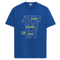Adro Never Give Up Printed T-Shirt For Men - 100% Cotton, Regular Fit, Soft Breathable Fabric | Rn23-M-Nvr-Rb-2Xl Royal Blue