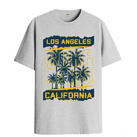 Adro La Surfers California Printed T-Shirt For Men - 100% Cotton, Regular Fit, Soft Breathable Fabric. (Rn23-M-Srf-Gr_Grey_2Xl)