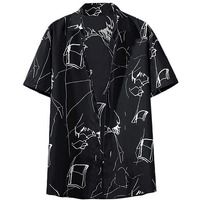 Lookmark Casual Cotton Blend Black Color Shirt For Men Shirt For Men(Shirt 44-L_New)