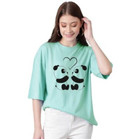 Kotty Women's Cotton Blend Printed Oversized T-Shirts