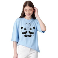 Kotty Women's Cotton Blend Printed Oversized T-Shirts