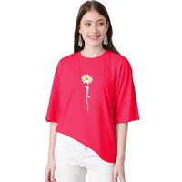 Kotty Women's Cotton Blend Printed Oversized T-Shirts