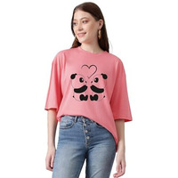 Kotty Women's Cotton Blend Printed Oversized T-Shirts