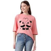 Kotty Women's Cotton Blend Printed Oversized T-Shirts