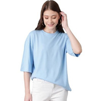 Kotty Women's Cotton Blend Solid Oversized T-Shirts
