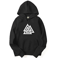 Adro Men's Cotton Neck Hooded Sweatshirt (H21-M-Tkt-Bl_Black_L)