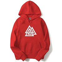 Adro Men's Cotton Neck Hooded Sweatshirt (H21-M-Tkt-Rd_Red_Xl)