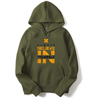 Adro Men's Cotton Neck Hooded Sweatshirt (H20-M-Bel-Ol_Olive_L)