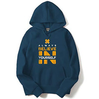 Adro Men's Cotton Neck Hooded Sweatshirt (H20-M-Bel-Sb_Teal_Xl)