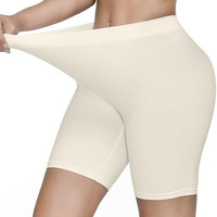 Kyda Women's Anti Bacterial Cycling Shorts, Under Skirt Biker Shorts, High Waist Stretchable Yoga Shorts & Gym Workout Skin Fit Shorties(Cream_Xl)