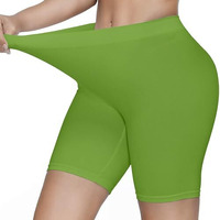 Kyda Women's Anti Bacterial Cycling Shorts, Under Skirt Biker Shorts, High Waist Stretchable Yoga Shorts & Gym Workout Skin Fit Shorties(Green_L)