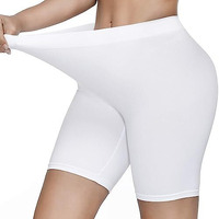 Kyda Women's Anti Bacterial Cycling Shorts, Under Skirt Biker Shorts, High Waist Stretchable Yoga Shorts & Gym Workout Skin Fit Shorties(White_M)