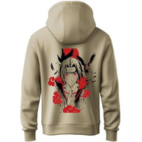 Adro Mens Hoodies With Itachi Uchiha Anime Backside Printed, 100% Cotton 340Gsm. (H23-M-Ita-Be_Beige_2Xl)