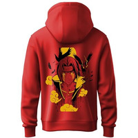 Adro Mens Hoodies With Itachi Uchiha Anime Backside Printed, 100% Cotton 340Gsm. (H23-M-Ita-Rd_Red_2Xl)