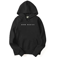 Adro Men's Cotton Neck Hooded Sweatshirt (H22-M-Ar2-Bl_Black_2Xl)