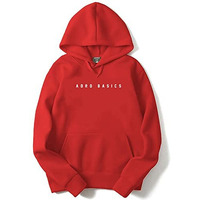 Adro Men's Cotton Neck Hooded Sweatshirt (H22-M-Ar2-Rd_Red_S)