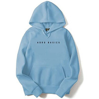 Adro Men's Cotton Neck Hooded Sweatshirt (H22-M-Ar2-Sk_Skyblue_S)