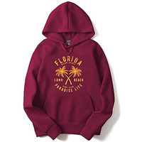 Adro Men's Cotton Neck Hooded Sweatshirt (H21-M-Fll-Mr_Maroon_Xl)