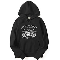 Adro Men's Fleece Hooded Hoodie (H-A-Ame-Bl_Black_2Xl)