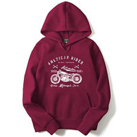Adro Men's Cotton Neck Hooded Sweatshirt (H-M-Ame-Mr_Maroon_S)