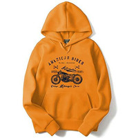 Adro Men's Cotton Neck Hooded Sweatshirt (H-M-Ame-Mu_Mustard_S)