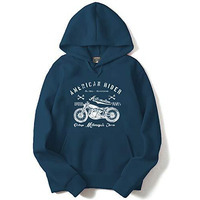 Adro Men's Cotton Neck Hooded Sweatshirt (H-M-Ame-Sb_Teal_S)
