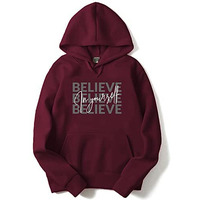 Adro Believe In Your Self Printed Hoodie/Sweatshirt For Men (H22-M-Inv-Mr_Maroon_L)