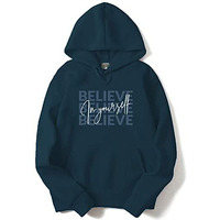 Adro Believe In Your Self Printed Hoodie/Sweatshirt For Men (H22-M-Inv-Sb_Teal_Xl)