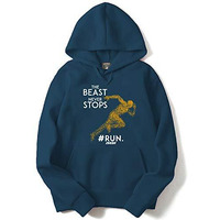 Adro Men's Cotton Neck Hooded Sweatshirt (H-M-Sto-Sb_Teal_M)
