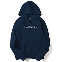 Adro Men's Cotton Neck Hooded Sweatshirt (H22-M-Frl-Nb_Navy_2Xl)