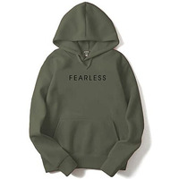 Adro Men's Cotton Neck Hooded Sweatshirt (H22-M-Frl-Ol_Olive_Xl)