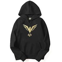 Adro Men's Cotton Neck Hooded Sweatshirt (H20-Gl-Bir-Bl_Black_S)