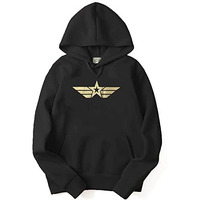 Adro Men's Cotton Neck Hooded Sweatshirt (H20-Gl-Gap-Bl_Black_Xl)