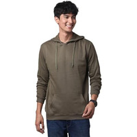 Adro Mens Cotton Solid Hoodie Sweatshirts (H23-Pln-Ol_Olive_L)