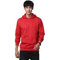 Adro Mens Cotton Solid Hoodie Sweatshirts (H23-Pln-Rd_Red_M)