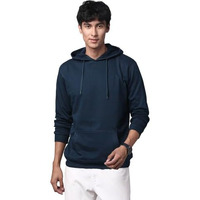 Adro Mens Cotton Solid Hoodie Sweatshirts (H23-Pln-Sb_Teal_M)