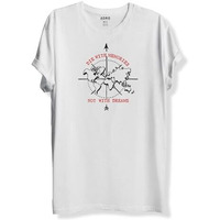 Adro Die With Memories Not With Dreams Mens Printed T-Shirt (M, White)