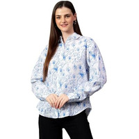 Kotty Women's Oversized Cotton Blend Shirt(Multicolor,M)