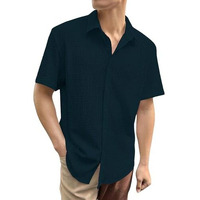 Leriya Fashion Textured Shirts For Men || Casual Shirt For Men || Shirt For Men|| Men Stylish Shirt || Men Fancy Shirt || Men Half Sleeve Shirt || Plain Shirts For Men (X-Large, Black)