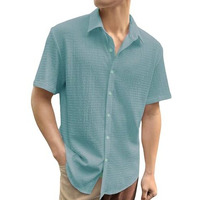 Leriya Fashion Textured Shirts For Men || Casual Shirt For Men || Shirt For Men|| Men Stylish Shirt || Men Fancy Shirt || Men Half Sleeve Shirt || Plain Shirts For Men (Medium, Blue)