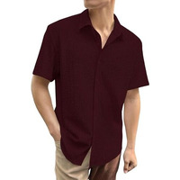 Leriya Fashion Textured Shirts For Men || Casual Shirt For Men || Shirt For Men|| Men Stylish Shirt || Men Fancy Shirt || Men Half Sleeve Shirt || Plain Shirts For Men (Xx-Large, Maroon)