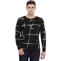 Adro Men's Full Sleeve Cotton Printed T-Shirts (Fs-4-Aop04-Bl_Black_Xl)