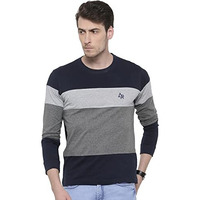 Adro Men's Stylish Cotton Full Sleeve T-Shirt (Fr3-M-4St-Nb_Navy_M)