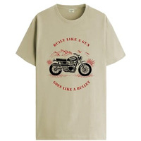 Adro Men's Royal Bike Design Printed 100% Cotton T-Shirt - Regular Fit, Printed T-Shirts For Men (Rn24-Ryl-Be_Beige_L)