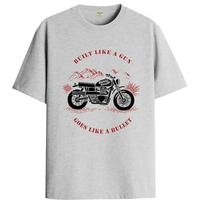 Adro Men's Royal Bike Design Printed 100% Cotton T-Shirt - Regular Fit, Printed T-Shirts For Men (Rn24-Ryl-Gr_Grey_Xl)