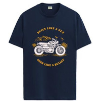 Adro Men's Royal Bike Design Printed 100% Cotton T-Shirt - Regular Fit, Printed T-Shirts For Men (Rn24-Ryl-Nb_Navy_2Xl)
