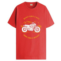 Adro Men's Royal Bike Design Printed 100% Cotton T-Shirt - Regular Fit, Printed T-Shirts For Men (Rn24-Ryl-Rd_Red_2Xl)