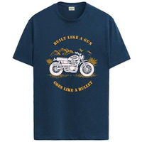 Adro Men's Royal Bike Design Printed 100% Cotton T-Shirt - Regular Fit, Printed T-Shirts For Men (Rn24-Ryl-Sb_Teal_2Xl)
