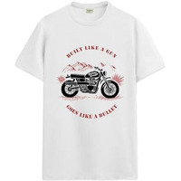 Adro Men's Royal Bike Design Printed 100% Cotton T-Shirt - Regular Fit, Printed T-Shirts For Men (Rn24-Ryl-Wh_White_M)
